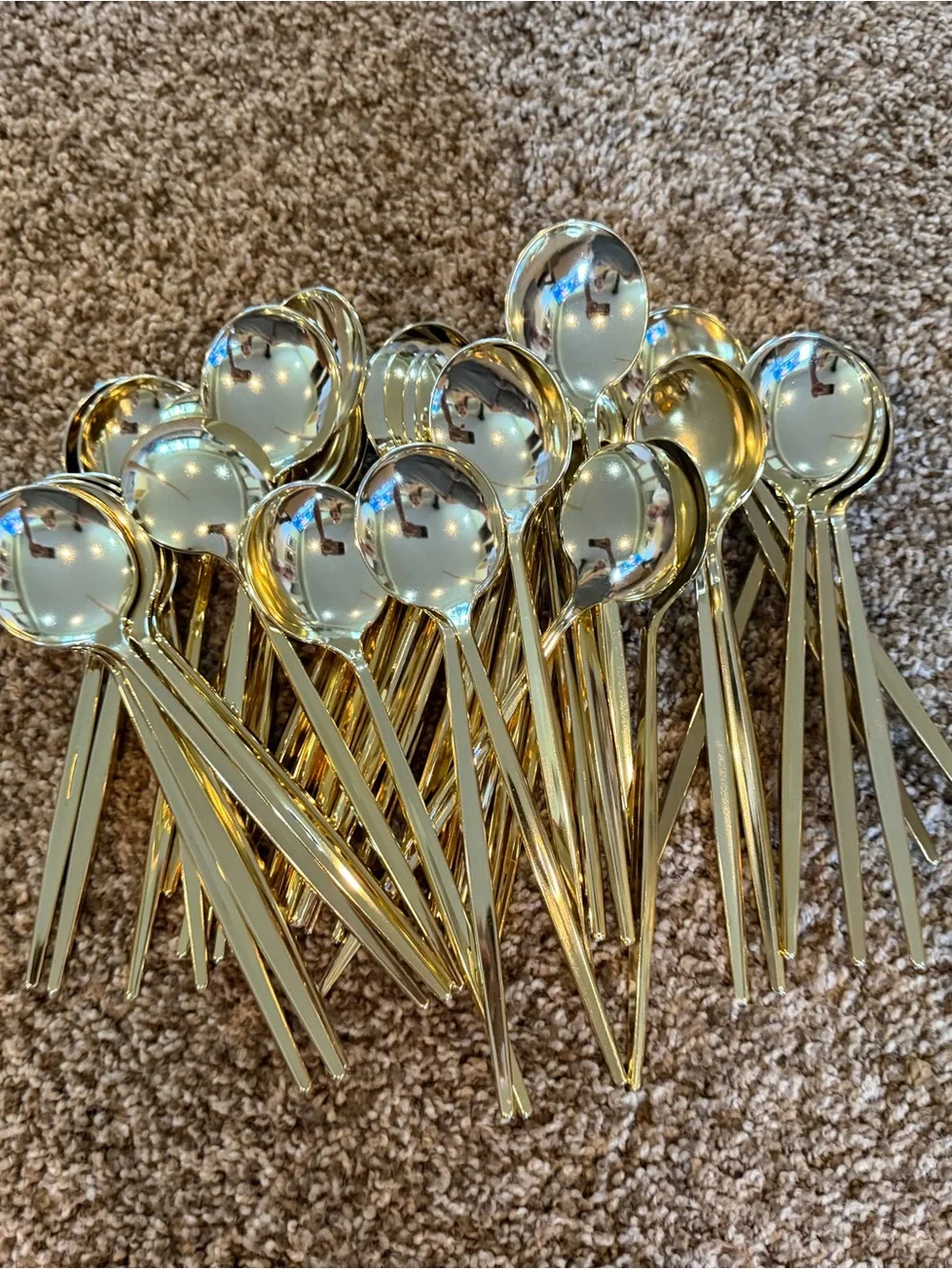 Gold 8” Dinner Plastic Spoons - Gold Party Spoons for Events